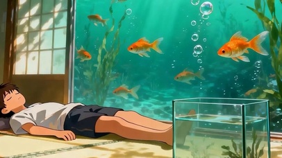 护眼鱼群带鱼屏