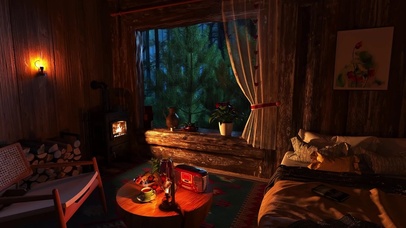 舒适的树屋里的雨声