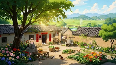 阳光明媚的小院