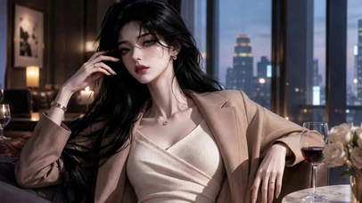 都市窗边氛围感女神