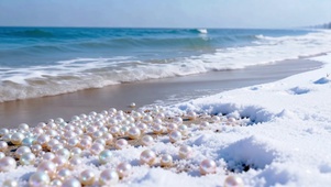 海边珍珠雪景
