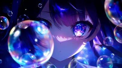 蓝紫梦幻泡泡星瞳