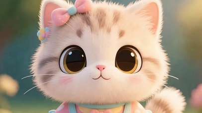 戴发夹猫咪