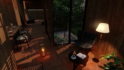 凉爽雨天小屋室内