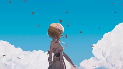 唯美天空飞鸟动漫少女