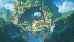 云雾山谷古风建筑群