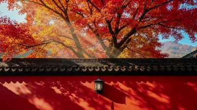 庭院秋枫