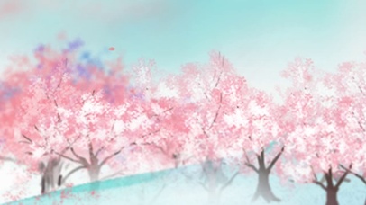 中国风古风山水蓝色水墨风