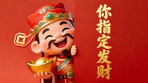 可爱财神祝你指定发财
