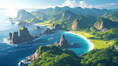 俯瞰热闹群岛海湾