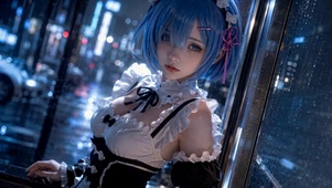 雨夜街头女仆蕾姆
