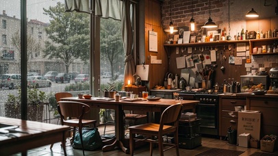 【雨景】雨中的街边小店