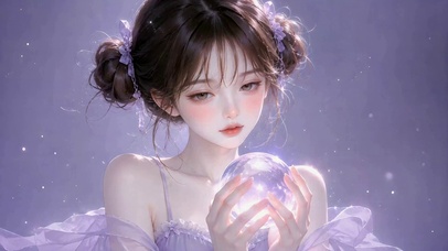 梦幻紫温柔清新美少女