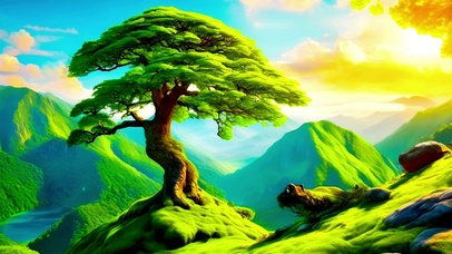 绿色护眼郊外大树