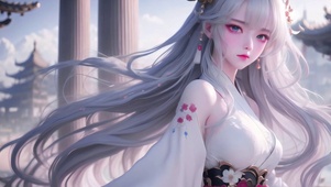 治愈纯洁高贵古风银发女神