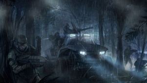 雨中战斗