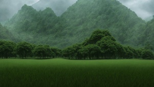 山谷森林雨
