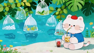 清凉夏日猫咪
