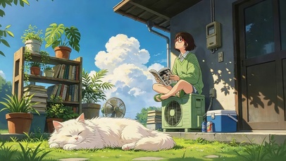 女孩和猫咪