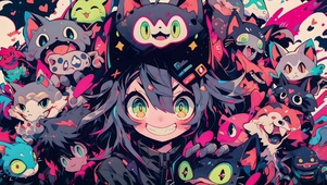 小女孩和萌宠