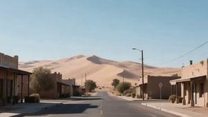 午后阳光小镇公路