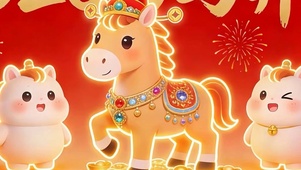 2026万马奔腾带鱼屏双屏