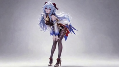 原神甘雨 蓝发美少女