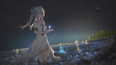 流星湖畔少女
