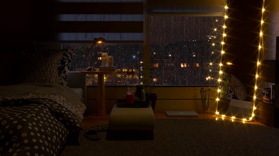 雨滴窗户舒适的房间