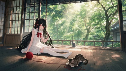 林间窗畔的白丝少女