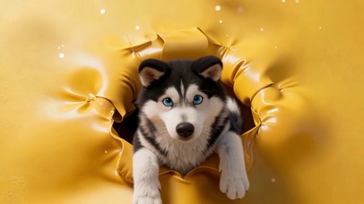 治愈系材质萌宠二哈的创意瞬间