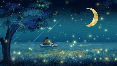 萤火虫星空夜景