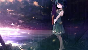 雨中小女孩