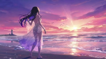 汐岸落霞少女