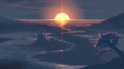 唯美治愈夕阳海景