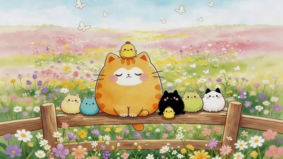 可爱一群猫咪
