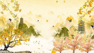 唯美秋叶漫天