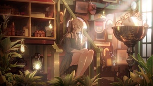 书房中的女孩