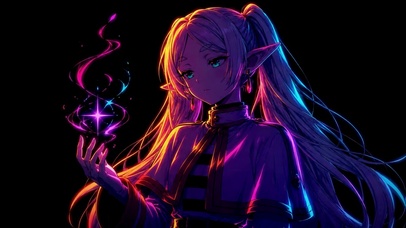 赛博霓虹精灵美少女芙莉莲