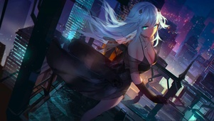 飘逸白发少女