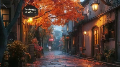 秋日清冷傍晚温馨街道