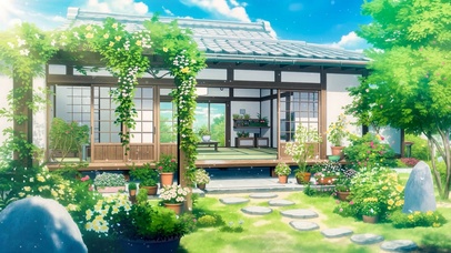 夏天木屋小院