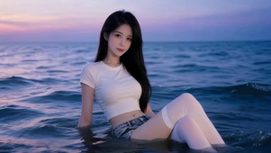 海面可爱女孩