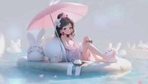 泳池少女