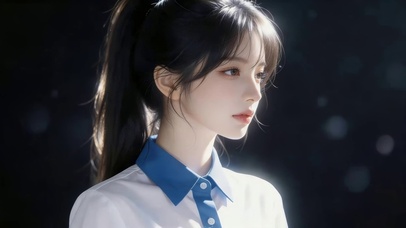 治愈马尾辫女孩