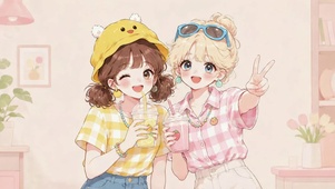 甜美夏日闺蜜休闲日常