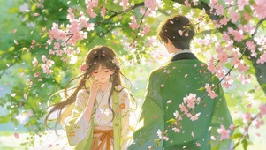 浪漫樱花情侣