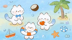 海滩喵星人派对