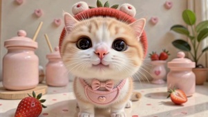 软萌可爱草莓橘猫