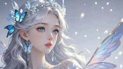 银发蝴蝶精灵